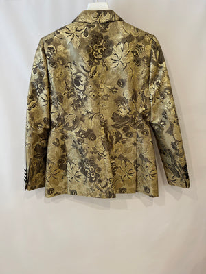 Dolce 
Gabbana Metallic Gold Floral Brocade Blazer Jacket Size IT 46 (UK 14)