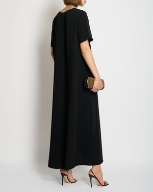 The Row Black Round-Neck Maxi Dress with Size IT 42/44 (UK M)