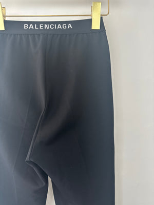 Balenciaga Black Leggings With Zip Pockets and Elasticated Logo Waistband Size FR 34 (UK 6)