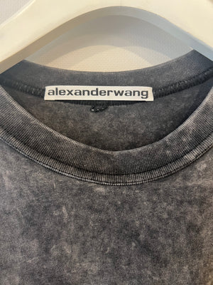 Alexander Wang Dark Grey Oversized T-shirt with Logo Size S (UK 8)