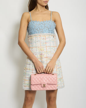 Chanel 19S Multi-Colour Tweed Sleeveless Mini Dress with Celeste Lace and Logo Detail FR 38 (UK 10) RRP £3,200