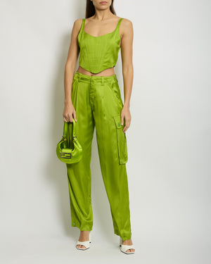 Ermanno by Ermanno Scervino Green Corset 
Cargo Trousers Set Corset IT 42 (UK 10) Trousers IT 40 (UK 8)