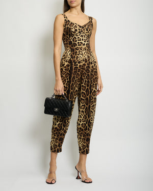 Dolce 
Gabbana Leopard Print Silk Jumpsuit Size IT 38 (UK 6)