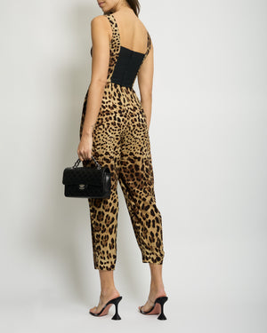 Dolce 
Gabbana Leopard Print Silk Jumpsuit Size IT 38 (UK 6)