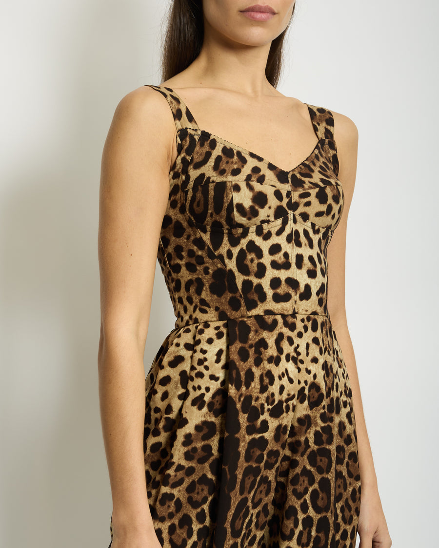 Dolce 
Gabbana Leopard Print Silk Jumpsuit Size IT 38 (UK 6)