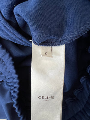 Celine Blue Two-Piece Tracksuit Set with Logo and Stripe Trim Size XS/S (UK 6/8)