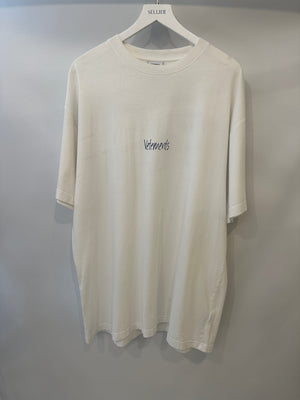 Vetements White Unisex T-Shirt with Logo and Back Detail Size S (UK 8)