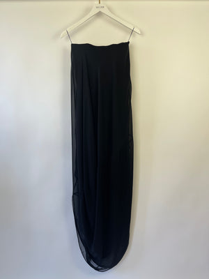 Jacquemus Black 
La Riviera
 Sheer Strapless Midi Dress with Tie Detail FR 36 (UK 8)