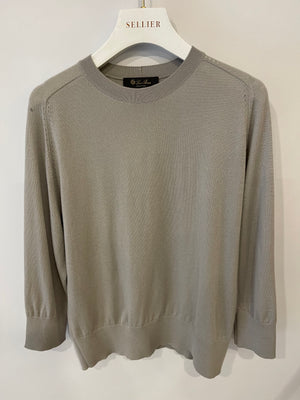 Loro Piana Light Grey Cashmere Long-Sleeve Jumper Size IT 42 (UK 10)