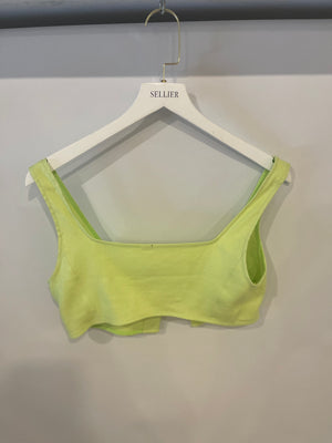 Cult Gaia Light Green Top and Short Set with Floral and Chain Details Size US 2-4 (UK 6-8)