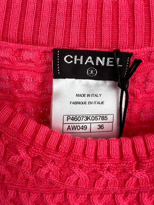 Chanel Pink Textured Sleeveless Mini Dress Size FR 36 (UK 8)