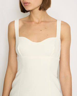 Emilia Wickstead Sweetheart Neckline Ivory Crepe Top Size UK 8 (FR 36)