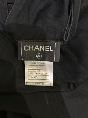 Chanel 03/P Black Silk Tiered Midi Dress FR 38 (UK 10)