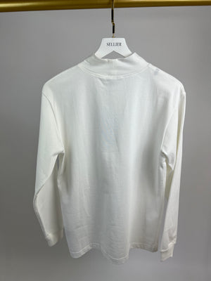 Christian Dior x Air Dior White Roll Neck Long Sleeve Top Size XS (UK 34)