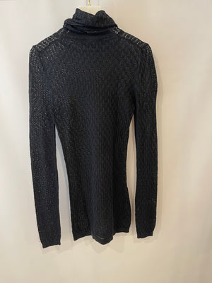 Dolce 
Gabbana Black Crochet High-Neck Jumper Size IT 42 (UK 10)