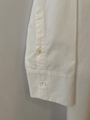 Bottega Veneta White Long-Sleeve Shirt with Red Collar Detail Size IT 38 (UK 6)