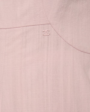 Chanel Pink Midi Sleeveless Dress with CC Detailing Size FR 40 (UK 12)