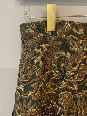 Dolce 
Gabbana Green and Gold Embellished Mini Skirt Size IT 42 (UK 10)