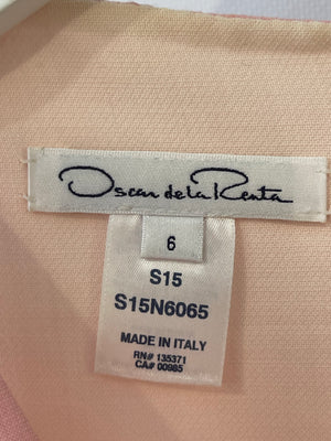 Oscar De La Renta SS 2015 Bubblegum Pink and White Sleeveless Midi Dress Size US 6 (UK 10)