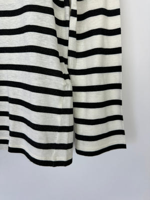 Christian Dior Navy 
White Striped Long Sleeve Top Size XS (UK 6)