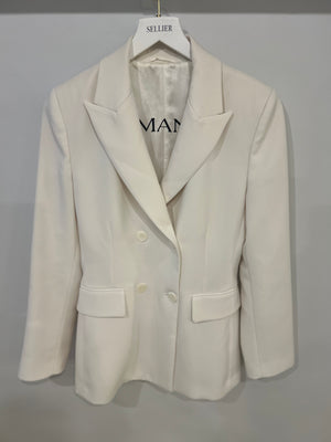 Ermanno Scervino Cream Double Breasted Blazer Jacket Size IT 40 (UK 8)