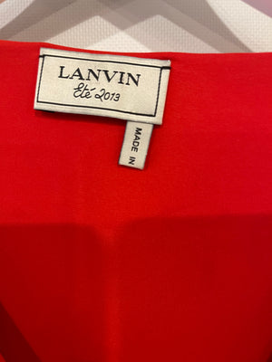 Lanvin Red Silk Shirt and Trousers Set FR 38/40 (UK 10/12)