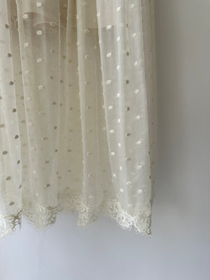 Zimmermann Cream Crochet Lace Polkadot Midi Dress Size 0 (UK 6)