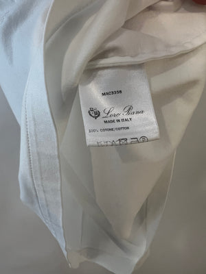 Loro Piana White T-Shirt with Logo Embroidery Detail Size IT 40 (UK 8) RRP £400