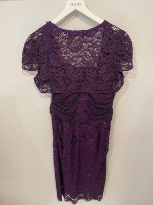 Dolce 
Gabbana Purple Lace Corset Mini Dress with Bolero Size IT 42 (UK 10)