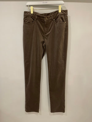 Loro Piana Light Brown Velvet Straight Leg Trousers Size IT 46 (UK 14) RRP £1,250