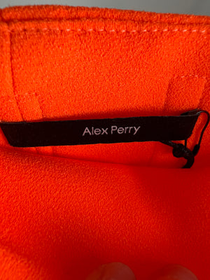 Alex Perry Orange Strapless Mini Dress Size UK 10