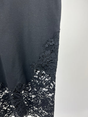 Ermanno Scervino Black Skirt With Lace Hem Detail Size 40 (UK 8)