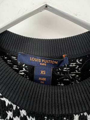 Louis Vuitton Black, White Graphic Knit Mini Dress Size XS (UK 6) RRP £1,720