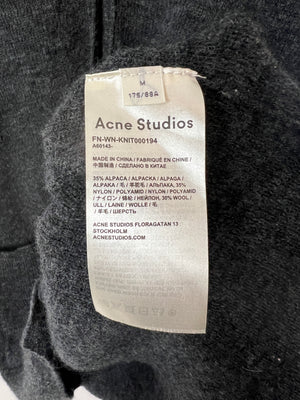 Acne Studios Grey Long Sleeve Fine Knit Button Down Cardigan with Pockets Size M (UK 10)