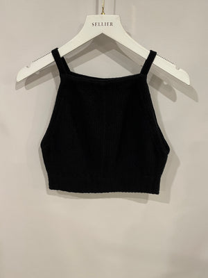 Prada Black Wool and Cashmere Crop Top Size IT 38 (UK 6) RRP £950