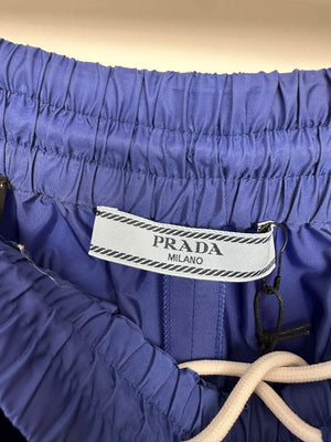 Prada Blue Re-Nylon Track Pants with Stitched Logo Detail Size IT 38 (UK 6)