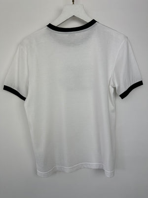 Dolce 
Gabbana White Multi-Coloured Crystal DG Logo T-Shirt Size XS (UK 4-6)