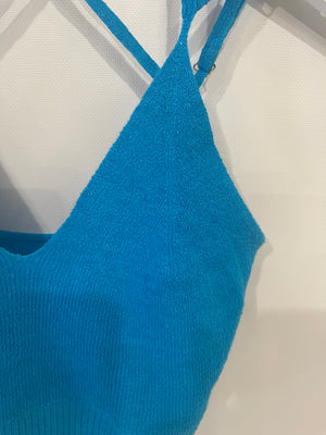 Jacquemus Blue Cropped Top with Back Strap Details FR 38 (UK 10)