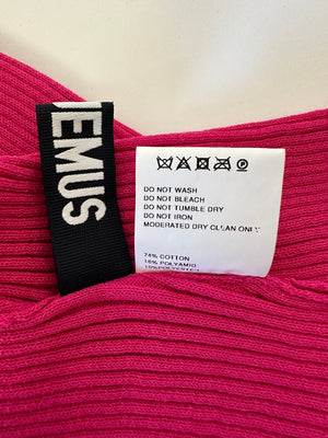 Jacquemus Hot Pink Asymmetric Ribbed Cardigan FR 38 (UK 10)