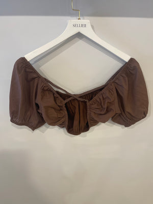 Faithfull The Brand Brown Crop Top and Skirt Set Size S (UK 8)