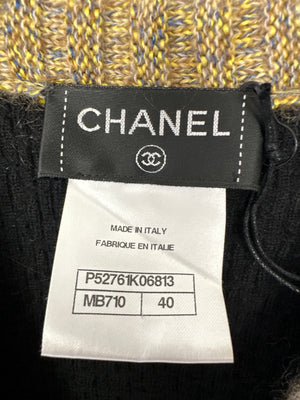 Chanel 15/A Black Long Sleeve Tweed Midi Dress Size FR 40 (UK 12)