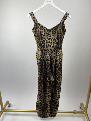 Dolce 
Gabbana Leopard Print Silk Jumpsuit Size IT 38 (UK 6)