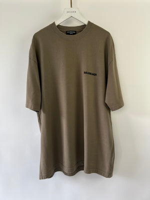 Balenciaga Brown Oversized Logo T-shirt Size S (UK 10)