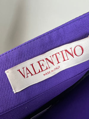 Valentino Purple Wool Mini Tailored Skirt Size IT 40 (UK 8)