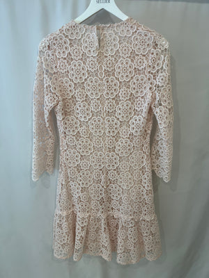 Christian Dior Baby Pink Floral Crochet Mini Dress Size FR 42 (UK 14)