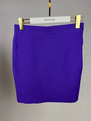 Valentino Purple Wool Mini Tailored Skirt Size IT 40 (UK 8)