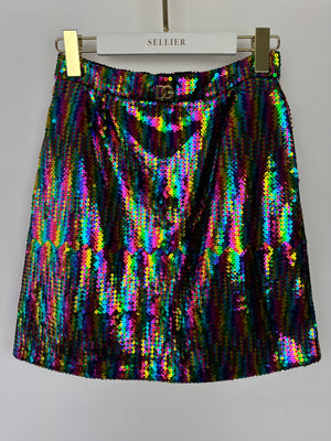 Dolce 
Gabbana Multi-Colour Sequin Mini Skirt Size XS (UK 4-6)