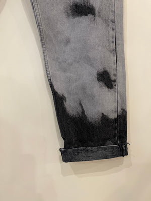 Christian Dior 01 Grey and Black Straight Leg Tie-Dye Jeans Size FR 34 (UK 6)