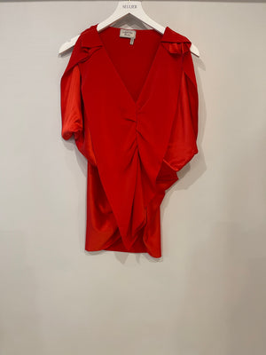 Lanvin Red Silk Shirt and Trousers Set FR 38/40 (UK 10/12)