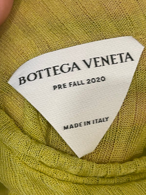 Bottega Veneta Lime Silk Knitted High-Neck Jumper Size M (UK 10)